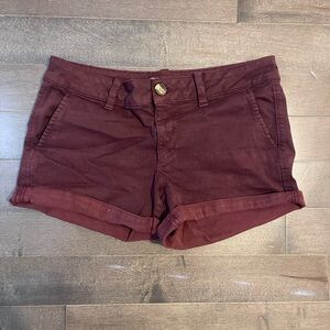 American eagle Maroon midi shorts